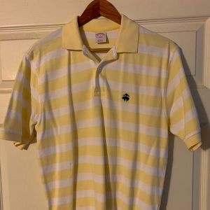 Brooks Brothers knit polo yellow/whit stripe small